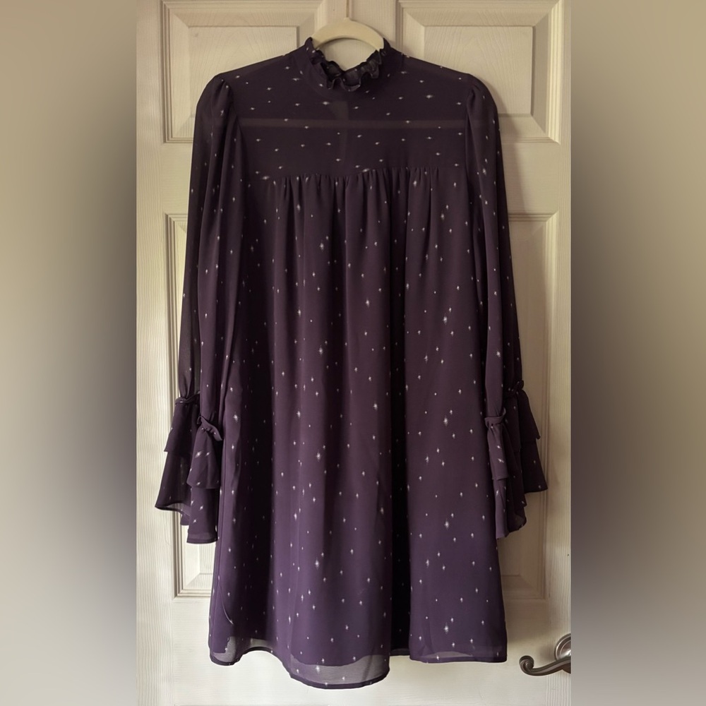 Kaari Blue Long Sleeve Purple Dress